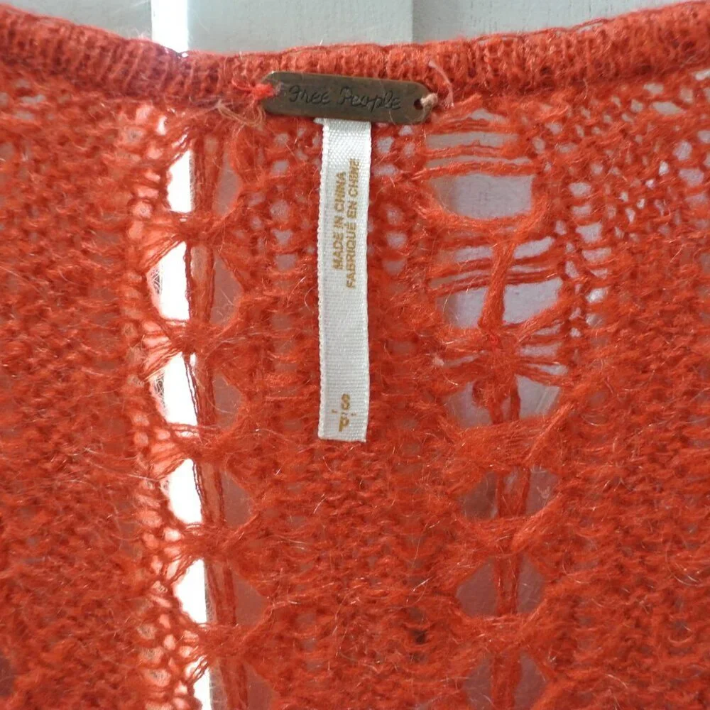 Free People Boho Crochet Sleeve Embroidery Panel Top